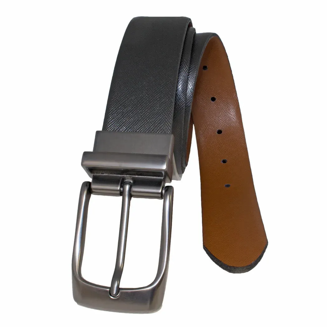 Print Glazed Leather Reversible Belt - 35MM