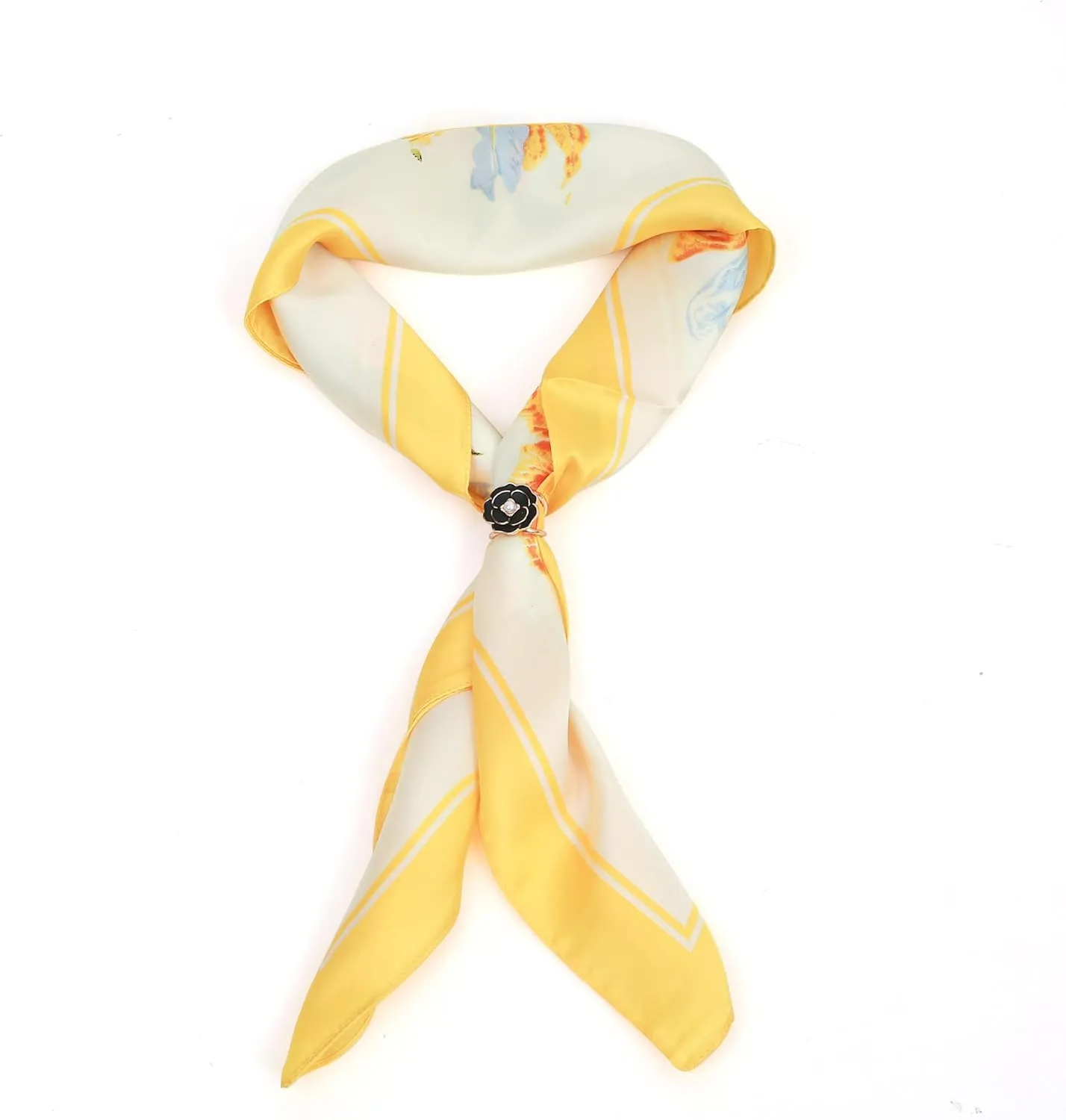 Silk Feeling Scarf - Medium Square Satin Head Scarf for Women 27.5 27.5 inches
