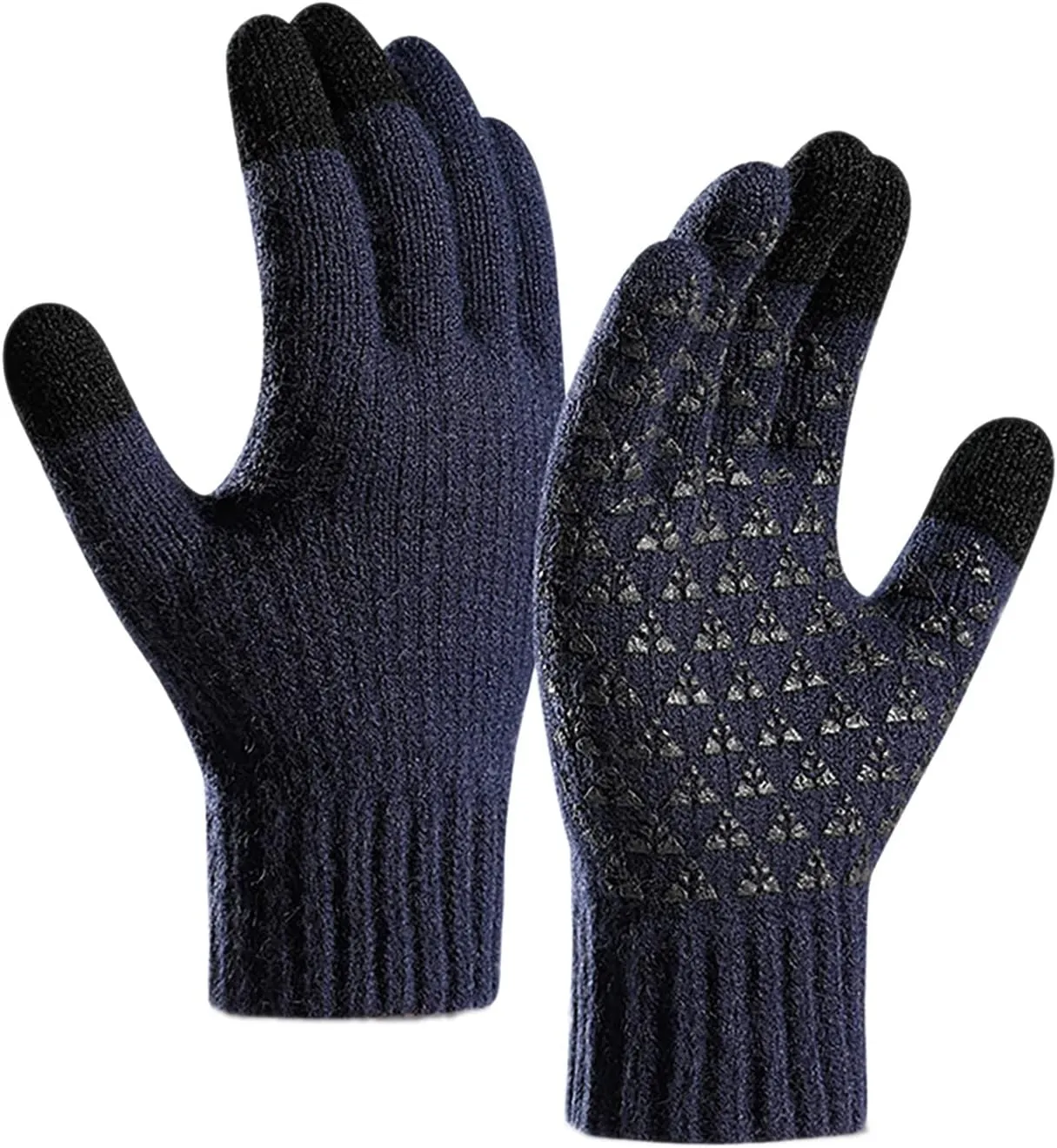 Stretch Knitted Texting Gloves Warm Touchscreen Gloves Windproof Solid Color Mittens For Men and Women