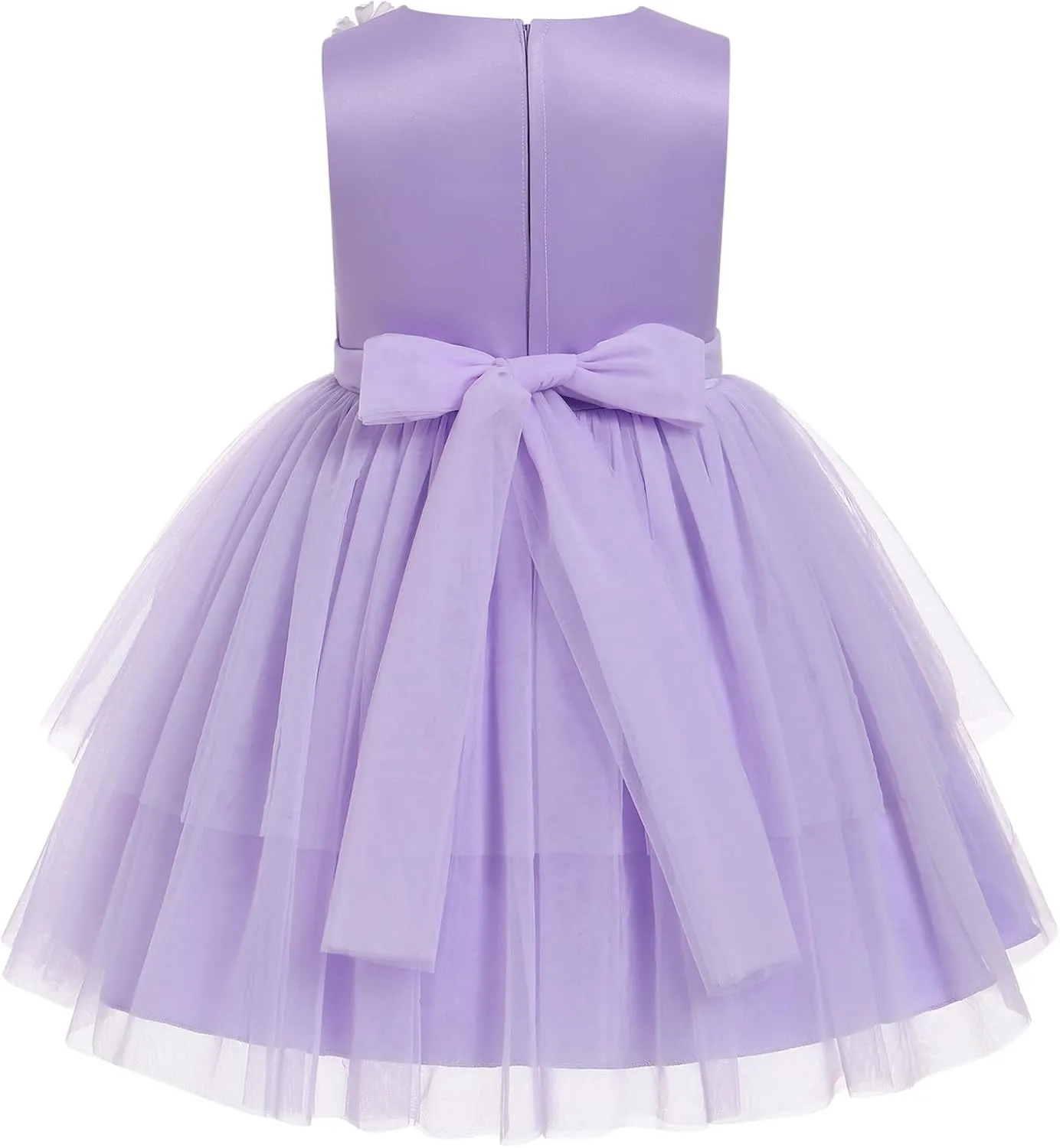 Toddler Sleeveless Flower Tulle Tutu Princess Birthday First Communion Dresses Flower Girl Formal Wedding Outfits