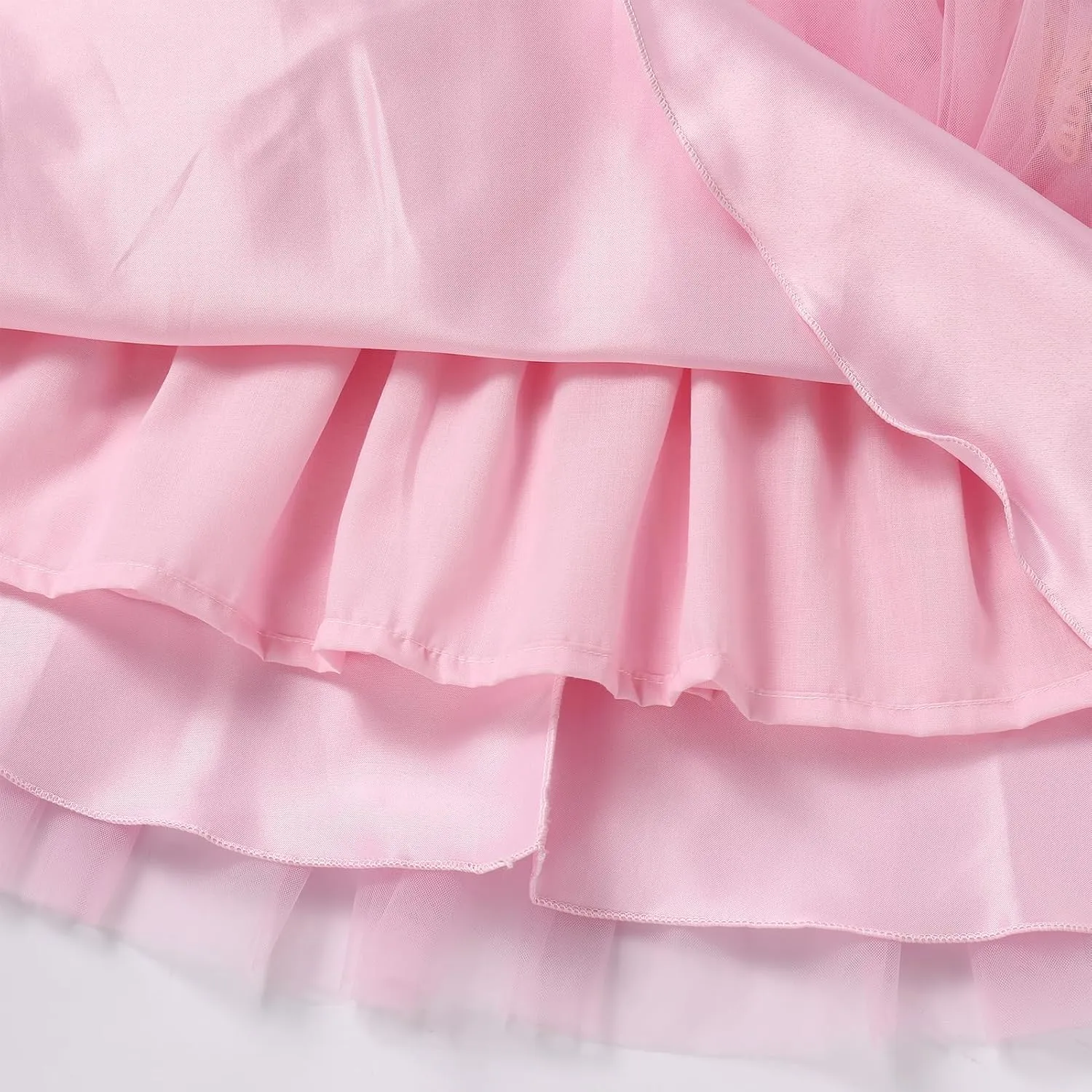 Toddler Sleeveless Flower Tulle Tutu Princess Birthday First Communion Dresses Flower Girl Formal Wedding Outfits