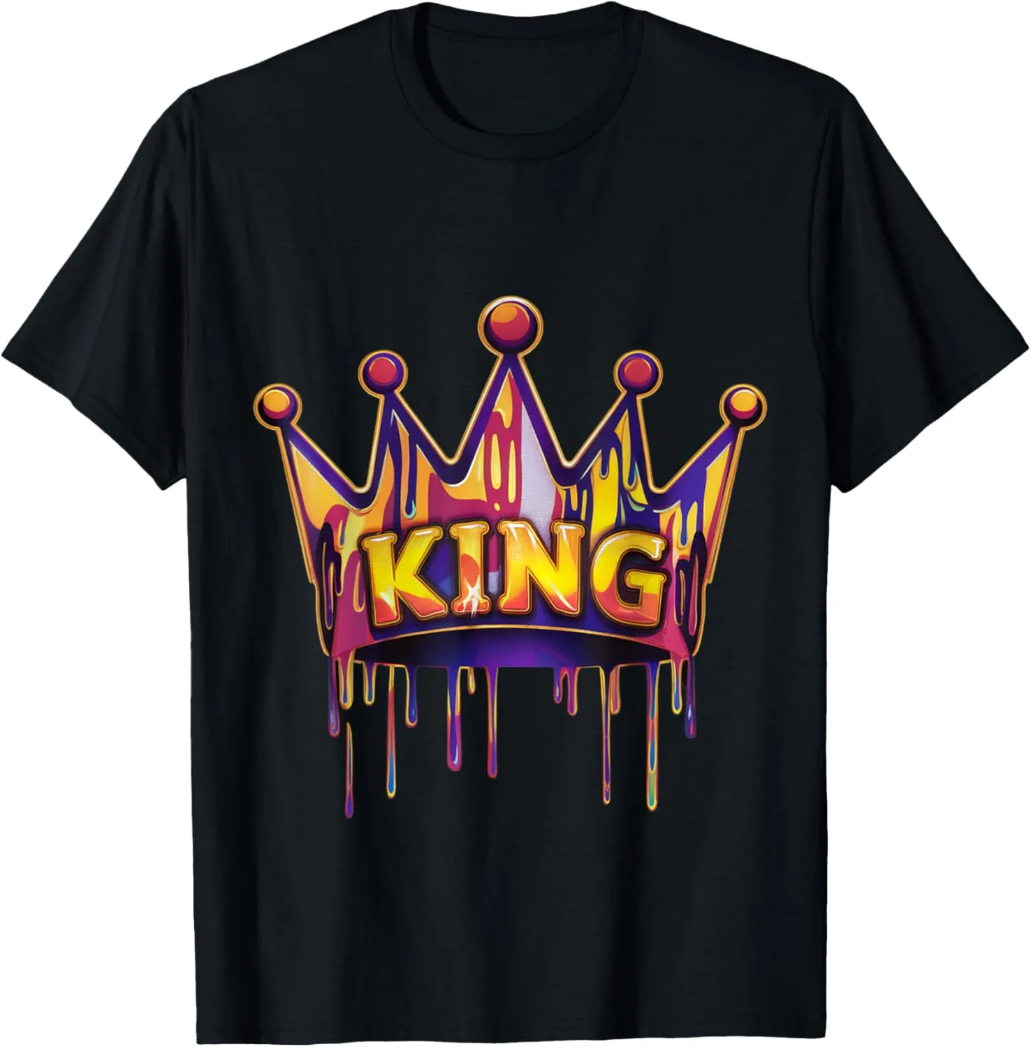 Vibrant Crown King Party Graphic For Men Boys T-Shirt