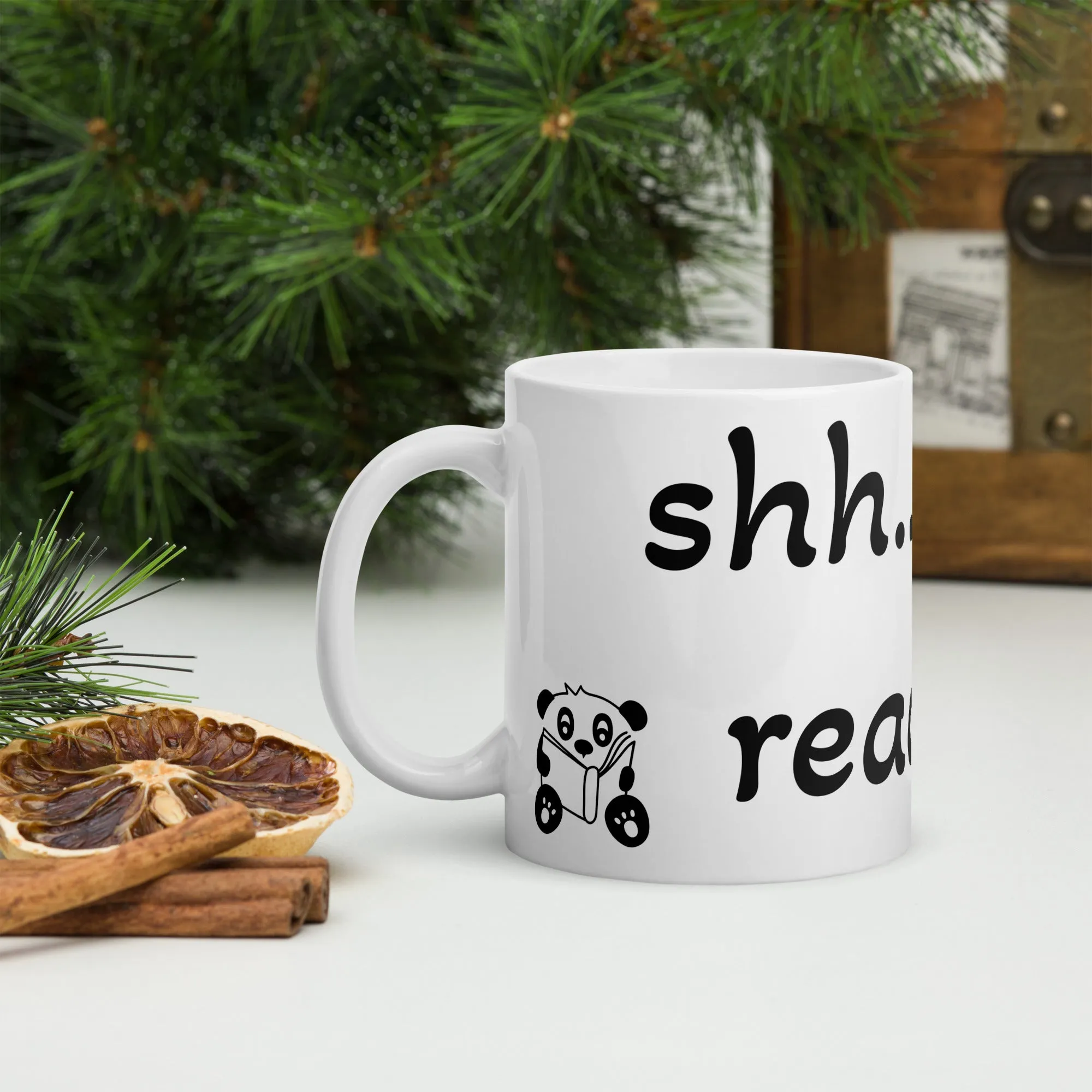 White glossy mug