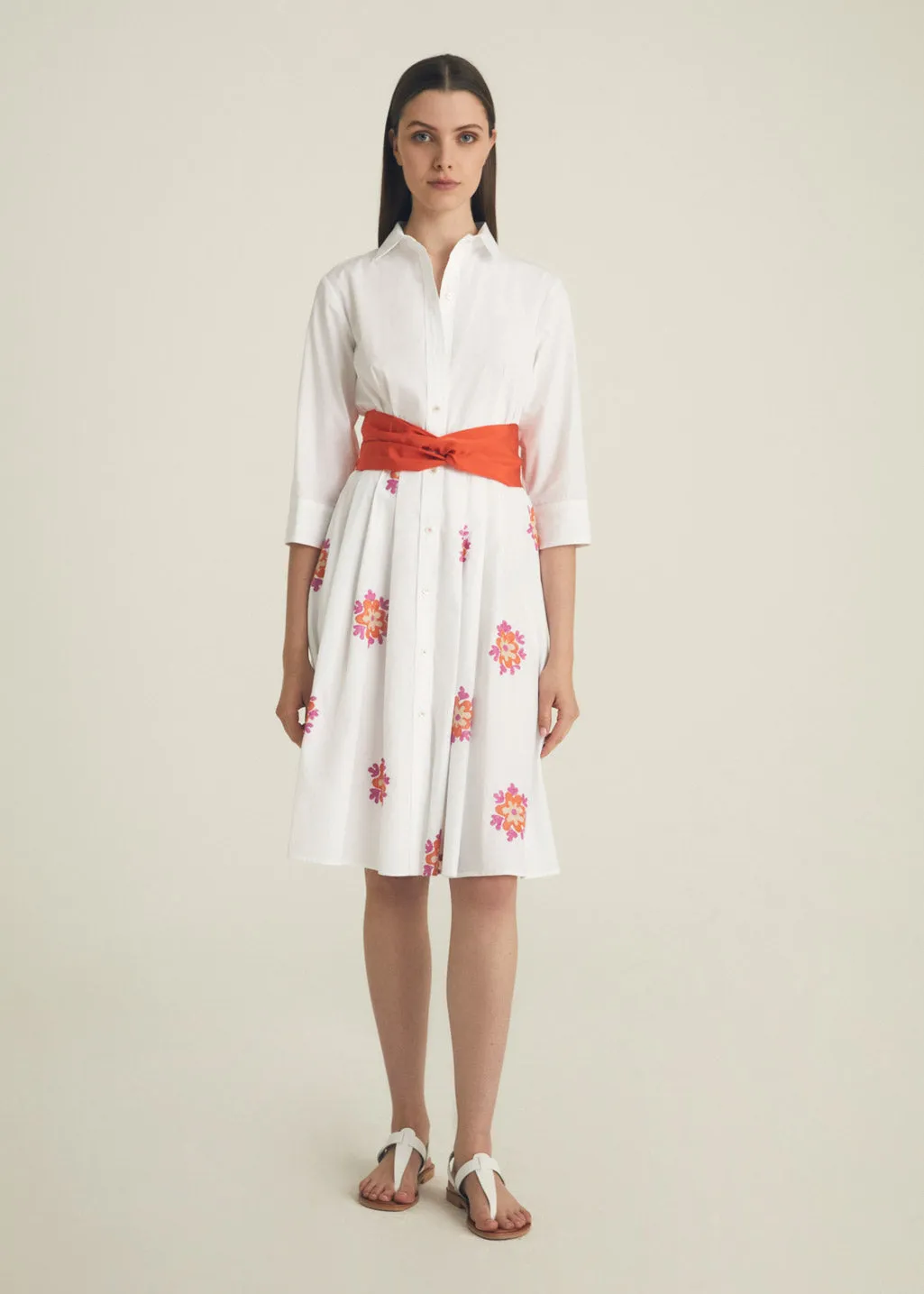 Wide Grosgrain Ribbon Belt- Orange