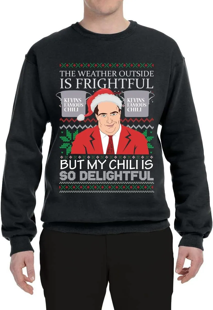 Wild Bobby Kevin's Famous Chili is So Delightful Ugly Christmas Sweater Unisex Crewneck Graphic Sweatshirt