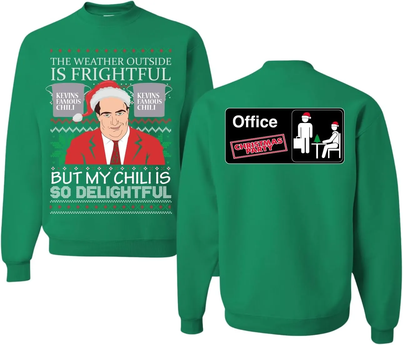 Wild Bobby Kevin's Famous Chili is So Delightful Ugly Christmas Sweater Unisex Crewneck Graphic Sweatshirt
