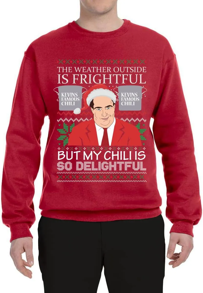 Wild Bobby Kevin's Famous Chili is So Delightful Ugly Christmas Sweater Unisex Crewneck Graphic Sweatshirt