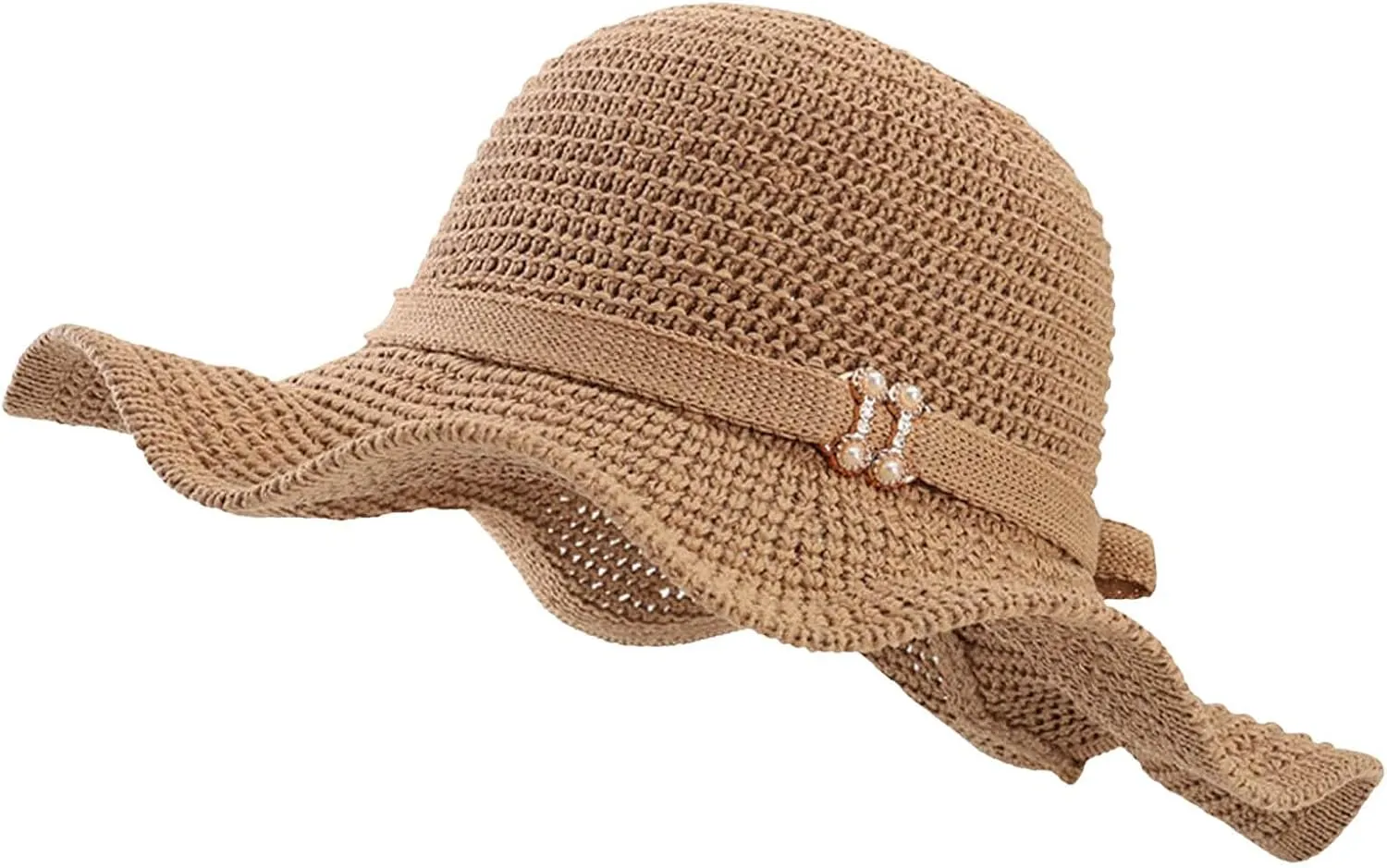 Womens Hat Summer Sun Hat Beach Tourism Hat Ruffle Edge Bow Sun Hat Shade Hats for Men