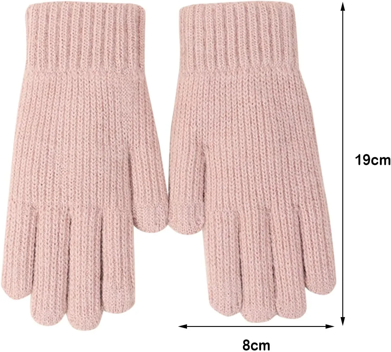 Women's Winter Touchscreen Gloves Warm Fleece Lined Knit Gloves Elastic Cuff Winter Gloves for Texting
